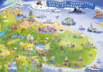 Забавная карта Кольского полуострова