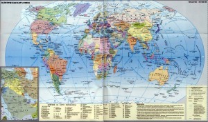 Современная политическая карта мира на русском языке